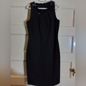 Talbots 8 women's ruffle neck black evening dress (Rox003)